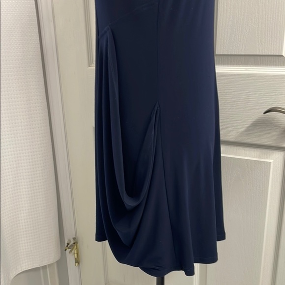 Joseph Ribkoff Navy Blue Sleeveless Tunic / Mini Dress with Zipper & Pockets - Picture 6 of 12